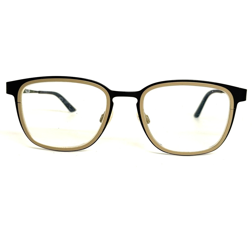 Bevel Sergey 6530‎ Eyeglasses Frames Black Gold Titanium Japan 52-20-145 MGST